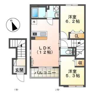 カサブランカ【2階】の間取り