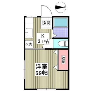 プランドール鶴田 旧カーサー羽黒台【1階】の間取り