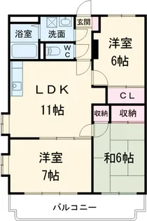 パレス梨花【4階】の間取り