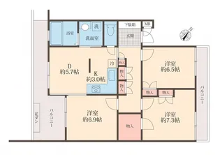 エルムコート【3階】の間取り