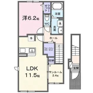 茂呂アパート【2階】の間取り