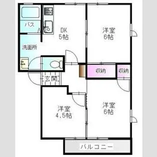 メゾンドールK B棟【201号室】の間取り