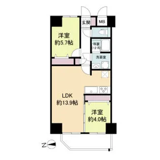 グリュックメゾンF豊中XV【4階】の間取り