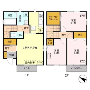 フェリーチェ A【1号室】の間取り