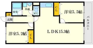 ハイツ桃山【2階】の間取り