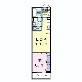 東正雀アパート【2階】の間取り