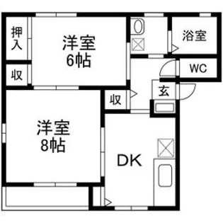 サンビアンP棟【102号室】の間取り