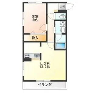 メープルヒルズ【105号室】の間取り