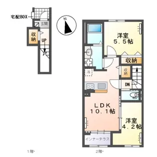 仮)針ヶ谷町新築アパート【2階】の間取り