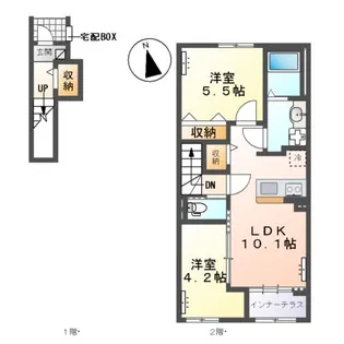 仮)針ヶ谷町新築アパート【2階】の間取り