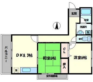 ファミリーハイツ蒲生【3階】の間取り