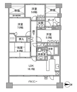 マスターズゲート吹田・片山公園【4階】の間取り