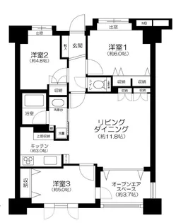 グランシティ川崎Ⅱ【11階】の間取り