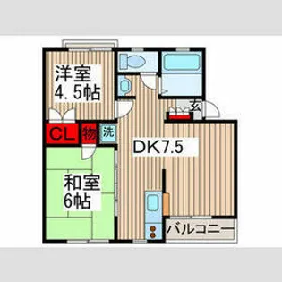 サンハウス今井A【2階】の間取り