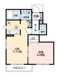 クレセール【1階】の間取り