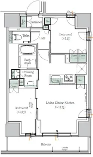ONE ROOF RESIDENCE NISHINIPPORI【5階】の間取り