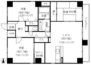 御所南レジデンシャル【301号室号室】の間取り