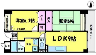 エバーグリーン鶴見【8階】の間取り