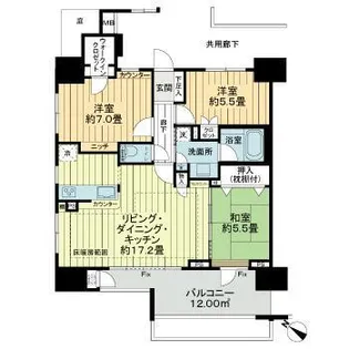ルネサンス南柏駅前【0201号室】の間取り