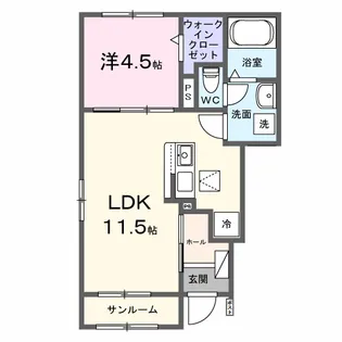 デスティニーA【1階】の間取り