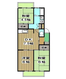 カイデハイツ【203号室】の間取り
