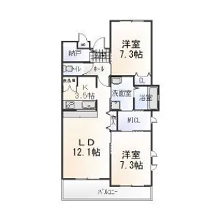 ピノワール弐番館【3階】の間取り