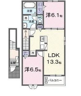 ベル ヴィラージュ B【2階】の間取り