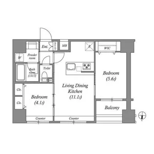 ACP Residence 中野新橋【2階】の間取り