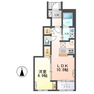 仮)ひたちなか市勝倉アパートA棟【1階】の間取り