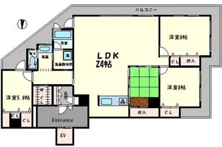 アランジェヒルズ東豊中【7階】の間取り