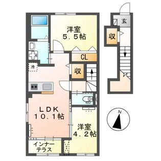 アンソレイユ【2階】の間取り