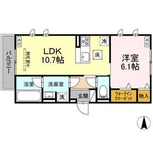 セレスティア穂積【1階】の間取り