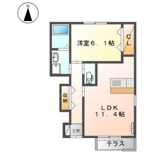グレイシャス ヴィラ T【1階】の間取り