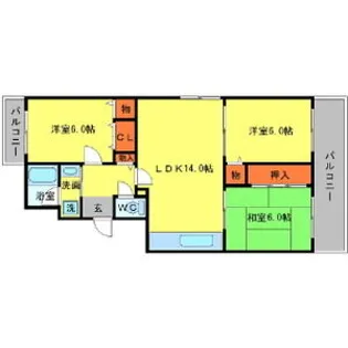 新千里ハイツこうじ【4階】の間取り