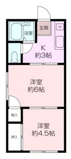 コーポ由美A棟【1階】の間取り