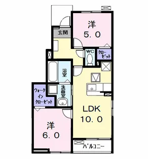 ウイングKⅦ【1階】の間取り