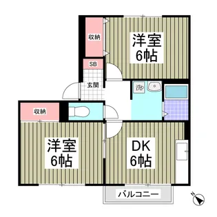 ユーハイツA棟【1階】の間取り