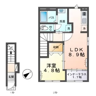 ブリリアント若宮【2階】の間取り