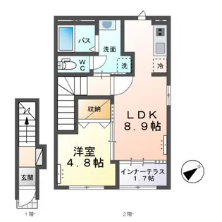 ブリリアント若宮【2階】の間取り