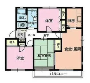 ガーデンハウス南片町【1階】の間取り