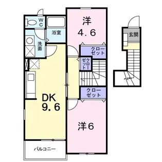 ビッグ・スカイA【2階】の間取り