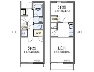 レオネクスト下久保【114号室】の間取り