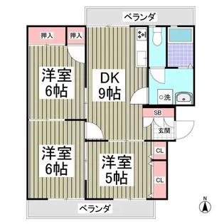 ホワイトヒルマンション【1階】の間取り