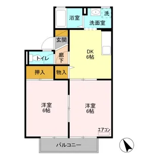 ニュードリームハイツ B【1階】の間取り
