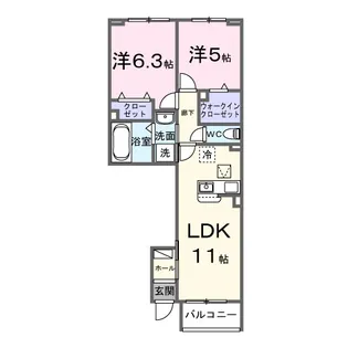 アッシャー【1階】の間取り