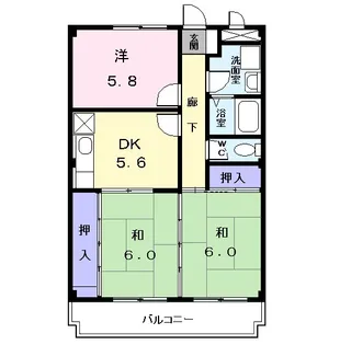 メゾンエクセル日比津【4階】の間取り