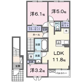 スカイ・ヒル【2階】の間取り