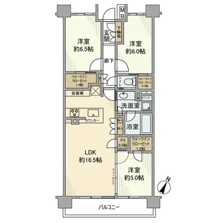 ザ・パークハウス鷺沼【6階】の間取り