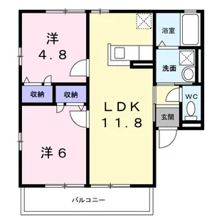カイベールA【1階】の間取り