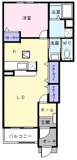 メゾン・ド・ラ・プラージュC【1階】の間取り